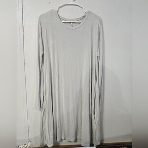 Piko 1988 Light Gray Long Sleeve Dress With Pockets!